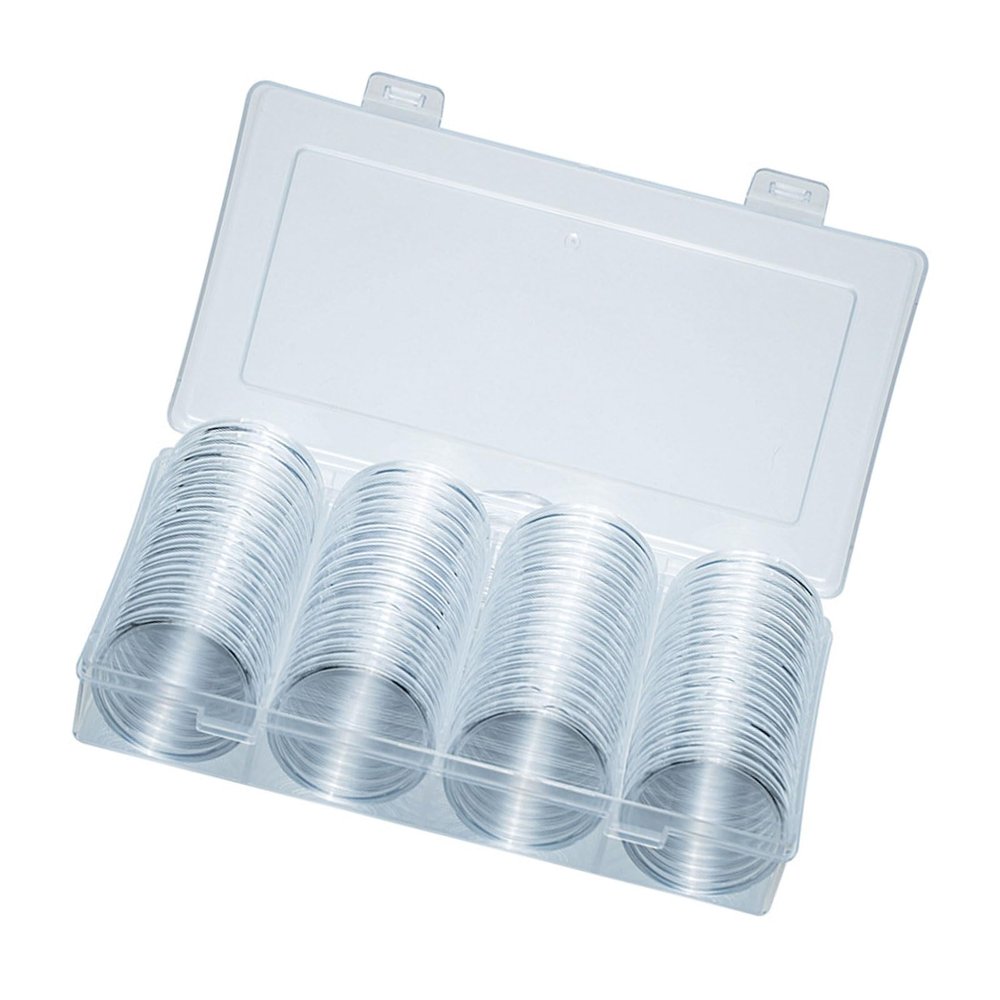 60pcs Coin Cases Display Case 40mm Preservation Box Holder Commemorative Medals Storage Container Protections Case