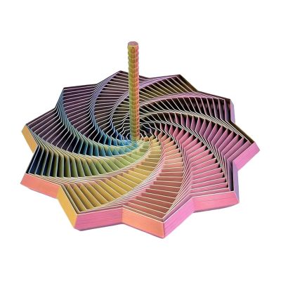 3 PCS--3D Printed Expanded Sensory Fidget Star with Handles 3D Printed Fractal Fidget Hexagon for Travel Office (Rainbow)