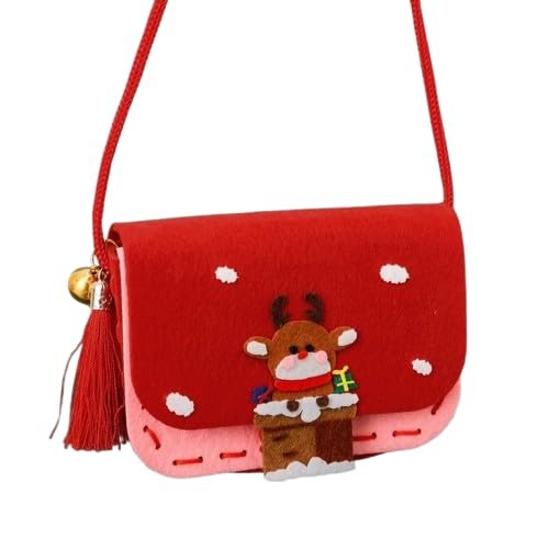 Cute Christmas DIY Material Bags, Parent-Child Interaction Creative Shoulder Bag Set, Hands-on New Year Gifts