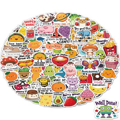 100 Pcs Cute Stickers for Kids, Water Bottle Stickers for Kids Waterproof, Vinyl Laptop Kid Sticker Pack, Kid Classroom Prizes for Elementary Students - No Repetition