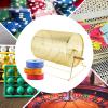 plysbmlygj Gold Medium Raffle Drum 14x10x11 Inch, Metal Spinning Lottery Box with Wood Handle, Holds 5000 Tickets, Lockable Door, Bingo Game Ticket Tumbler for Fundraiser, Party, Church, School Event view 2