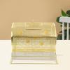 plysbmlygj Gold Medium Raffle Drum 14x10x11 Inch, Metal Spinning Lottery Box with Wood Handle, Holds 5000 Tickets, Lockable Door, Bingo Game Ticket Tumbler for Fundraiser, Party, Church, School Event view 4