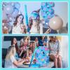 Tasdurian Hawaii Number 6 Piata 16 Inch Blue Tropical Theme Piata with Stick Blindfold Confetti for Birthday Party Supplies Decorations Anniversary Celebration view 4