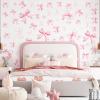 12 Sheets Pink Bow Wall Decor Stickers, 69pcs Pink Wall Decals Peel and Stick, Bow Themed Room Decals Decor for Bedroom Home Party Nursery view 2