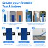 Flexible Race Car Track,13Ft Flex Tracks Starter Set with 4 Suction Cups & 4 Racecars Compatible with Diecast 1/64th Car for Ages 3 & Up Classic Double Track Portable Racetrack (13FT, Blue) view 2