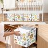 HUUMONSS 11.8" Jungle Animals Cube Storage Organizer Set 3Pcs Lion Giraffe Elephant Cube Storage Bin for Bathroom/Bedroom Parent Book Chest, Tiger view 4