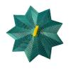 2PCS-3D Printed Star Decoration, Teal Green with Yellow Star Center, Geometric Layered Design, Holiday Ornament view 1