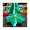 2PCS-3D Printed Star Decoration, Teal Green with Yellow Star Center, Geometric Layered Design, Holiday Ornament view 2