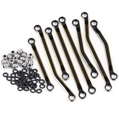 8Pcs Brass Counterweight Heighten Chassis Link Rods Linkage Set Compatible with RC Car Models for K10 F150 1 18 Scale Aftermarket Replacement