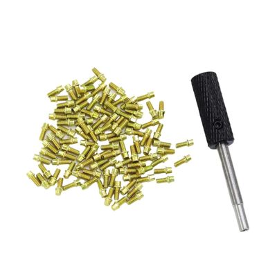 100pcs M2 Steel Scale Beadlock Ring Screws 1.9 Wheel Rims with Wrench Tool Compatible with 1 10 Scale RC Car Models AXI03007(100Pcs M2x4 Gold)