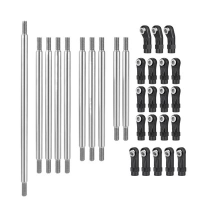 10Pcs Stainless Steel Upper Lower Linkage Set with Plastic Ball End Compatible with RC Car Models for Part Number AXI90075 UMG10 1 10 Scale Aftermarket Replacement