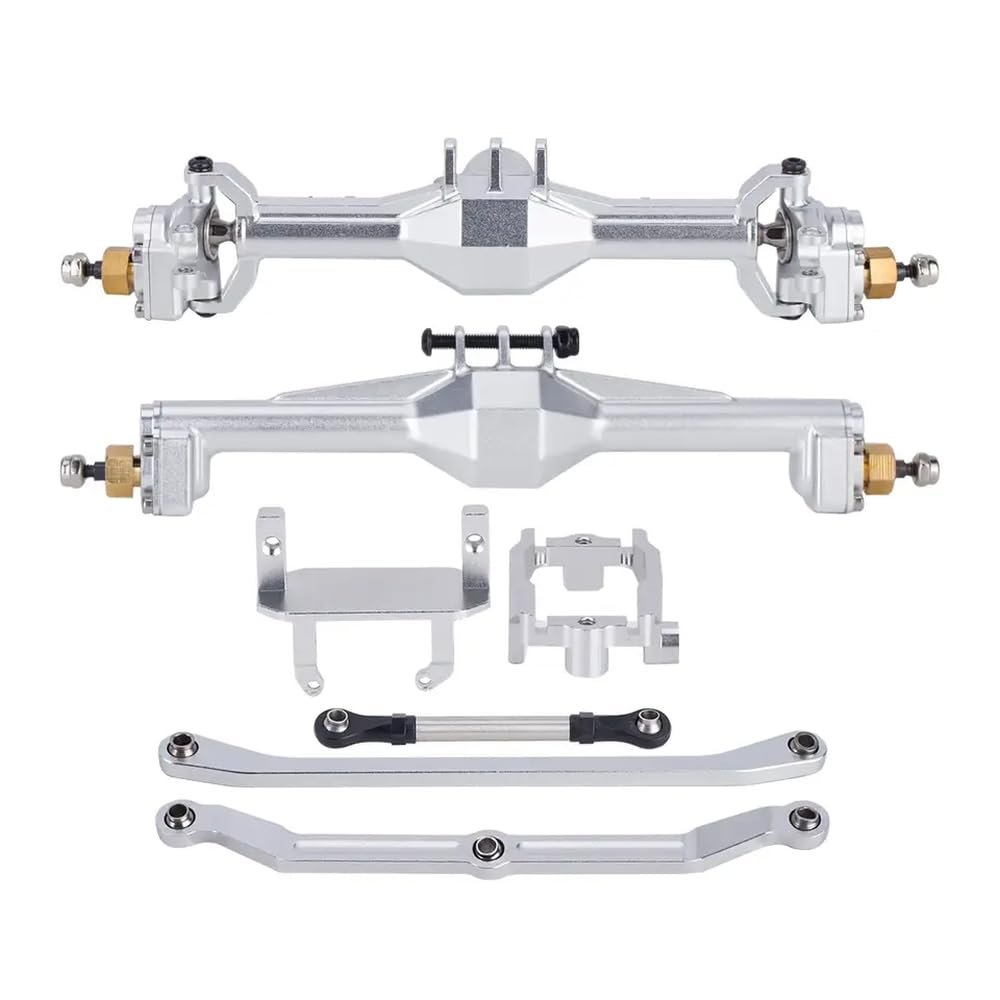 +10mm Diamond CNC Portal Axles with Lay Down Servo Mount and Links Compatible with 1 18 Scale RC Car Models Aftermarket Replacement(Silver-1Set)