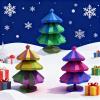 3D Printed Christmas Tree Sensory Fidget Star  3 in 1 Expandable Fractal Stress Relief Toy, Whirling Spiral Desk Ornament, Transformable Focus Gift, Perfect for Holiday Office Decor (Laser Red) view 3