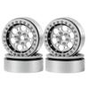 4Pcs 1.9 Inch Metal Beadlock Wheel Rims Hubs 25mm Compatible with RC Car Models 1 10 Scale CC01 Aftermarket Replacement(Silver Black) view 1