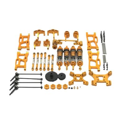 Front Suspension Arms Steering Block Linkage Shock Tower Absorber Compatible with RC Car Models 1 12 124019 1 14 144010 02 144001 Aftermarket Replacement(Gold)