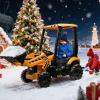 12V Ride on Excavator with Trailer & Front Loader Outdoor Gift for Boys Girls with 4-in-1 Construction Attachments (Excavator, Dump Truck Bulldozer), Tractor Remote Control Yellow view 4