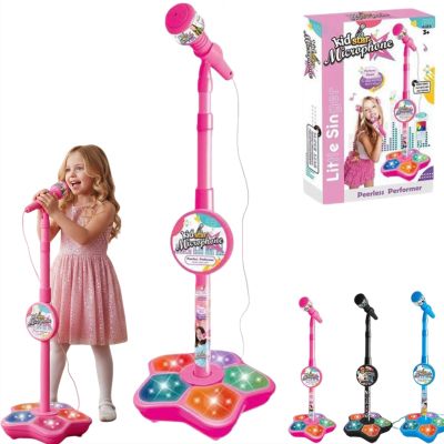 Kids Microphone with Stand, Microphone for Kids, Kid Karaoke Machine for Girls, Toddler Microphones, Kid Microphones for Singing, Musical Toy for Fun Sound Effects,Karaoke Machines for Children