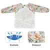 Bolaz Peony Rose Print Painting Smocks for Toddlers 4-6 Artist Smocks with Pockets Eating Waterproof Infant Apron view 2