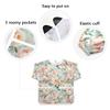 Bolaz Peony Rose Print Painting Smocks for Toddlers 4-6 Artist Smocks with Pockets Eating Waterproof Infant Apron view 3