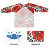 Bolaz Red Poppy Leopard Cheetah Painting Smocks for Kids 2-4 Art Smocks Eating with Pockets Toddler Infant Children Apron view 2