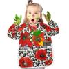 Bolaz Red Poppy Leopard Cheetah Painting Smocks for Kids 2-4 Art Smocks Eating with Pockets Toddler Infant Children Apron view 4