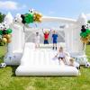 Hapfan White Inflatable Bounce House for Big Kids, 15' x 12' Large Outdoor Bouncy Castle with Blower, Wider Slide & Basketball Hoop, Holds 6 Kids Great for Birthday or Party, 600 lbs view 1