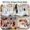 Hapfan White Inflatable Bounce House for Big Kids, 15' x 12' Large Outdoor Bouncy Castle with Blower, Wider Slide & Basketball Hoop, Holds 6 Kids Great for Birthday or Party, 600 lbs view 2