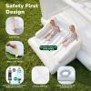 Hapfan White Inflatable Bounce House for Big Kids, 15' x 12' Large Outdoor Bouncy Castle with Blower, Wider Slide & Basketball Hoop, Holds 6 Kids Great for Birthday or Party, 600 lbs view 3