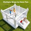 Hapfan White Inflatable Bounce House for Big Kids, 15' x 12' Large Outdoor Bouncy Castle with Blower, Wider Slide & Basketball Hoop, Holds 6 Kids Great for Birthday or Party, 600 lbs view 4