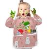 Bolaz Strawberry White Bear Painting Smocks for Toddlers 4-6 Artist Smocks with Pockets Eating Waterproof Infant Apron view 4