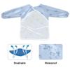 Bolaz Blue Bow Flower Painting Smocks for Toddlers 4-6 Artist Smocks with Pockets Eating Waterproof Infant Apron view 2