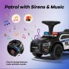 OLAKIDS Ride On Push Police Car, Toddler Foot-to-Floor Sliding Toy with Siren, Steering Wheel, Megaphone, Horn, Headlights, Under Seat Storage, Kids Racer Walking Gift for Boys Girls 1-3 (Classic) view 3