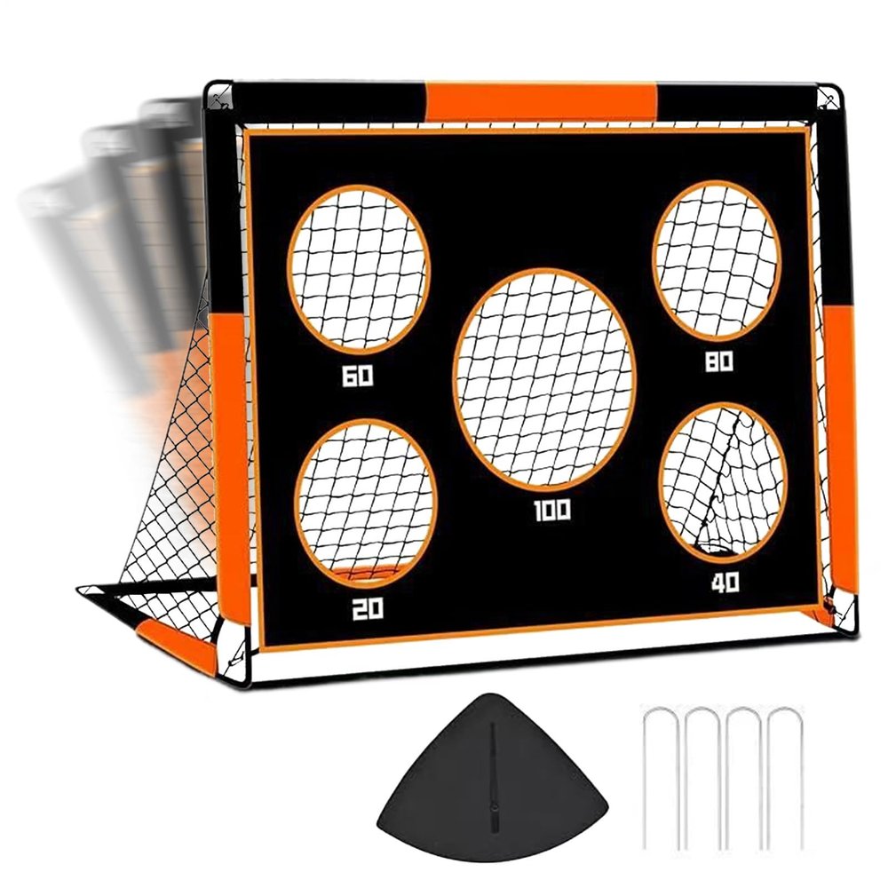 Backyard Soccer Goals - Outdoor Sport Training | Soccer Net for Kids Teens Boys Girls Pupils Children Students Playground Yard Lawn Park Fun Practice and Skill Development Game