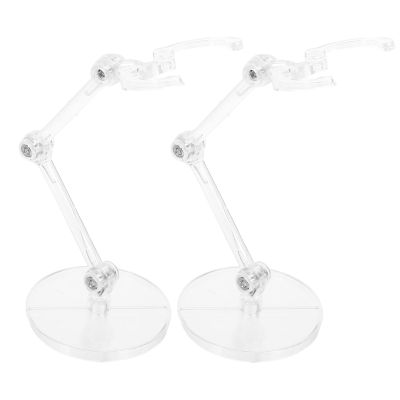 LIOOBO 2pcs Transparent Action Figure Holder Stand for Models Doll Display Base for Collectors Tabletop Support Stable Small Figure Display