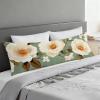 Long Body Pillow for Adults 16x55 Inch, Flower Bed Pillows Simple Double Sided Print Linen Throw Pillows Covers, for Side Sleeping Pregnant Pillow with Zipper for Home Bed Living Room Decor J0-444 view 2