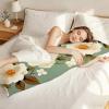 Long Body Pillow for Adults 16x55 Inch, Flower Bed Pillows Simple Double Sided Print Linen Throw Pillows Covers, for Side Sleeping Pregnant Pillow with Zipper for Home Bed Living Room Decor J0-444 view 3