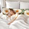 Long Body Pillow for Adults 16x55 Inch, Flower Bed Pillows Simple Double Sided Print Linen Throw Pillows Covers, for Side Sleeping Pregnant Pillow with Zipper for Home Bed Living Room Decor J0-444 view 4