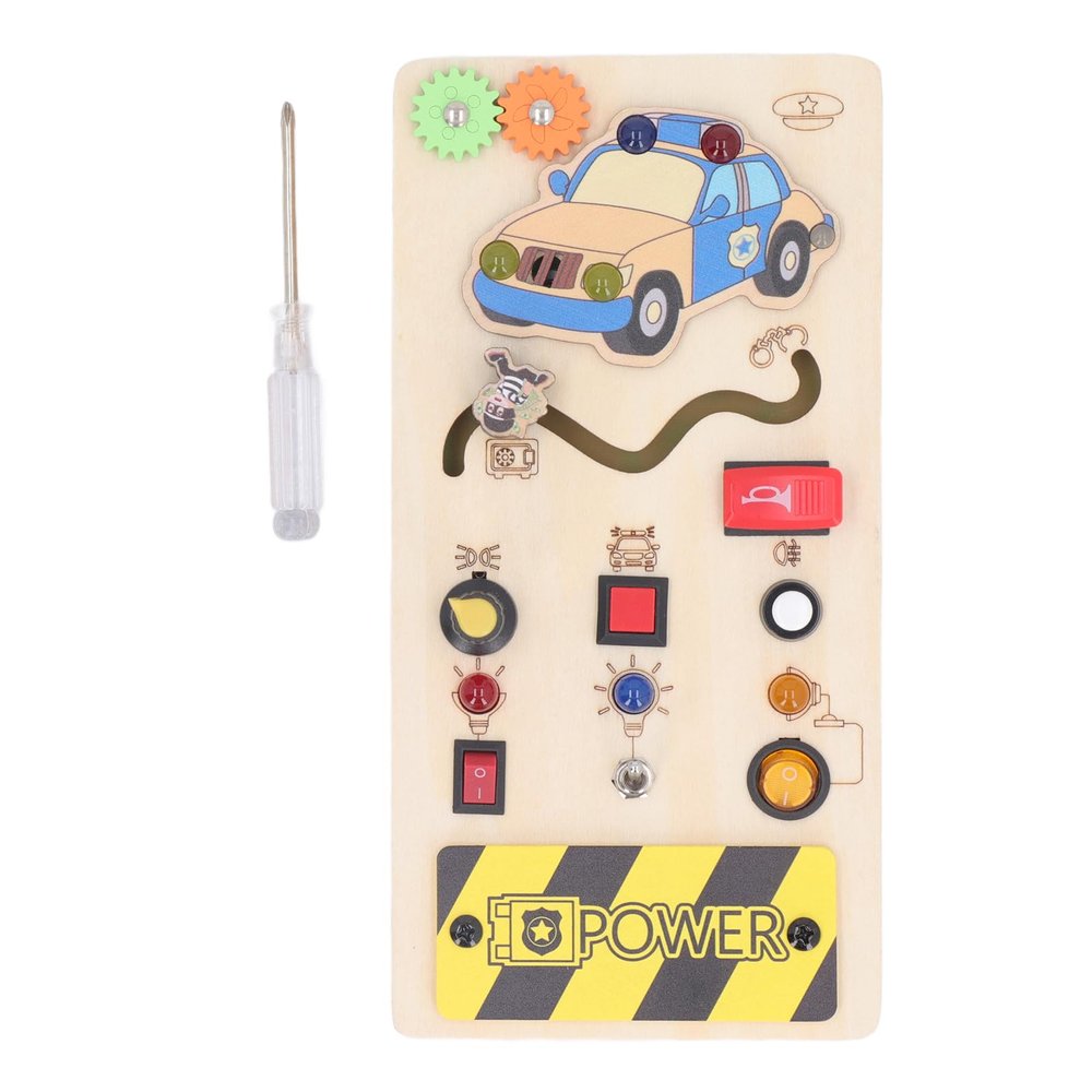 AETHYLC Light Up Switch Board Educational Basswood Hand Eye Coordination LED Light Switch Sensory Board for Children