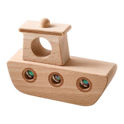 Interactive Boat Toy  Wooden Rolling Ball Game, Fine Motor Skill Development Toy with Sturdy Build | Ideal Todler Preschool Kids Room Play Activity Fun Learning Educational Entertainment Use