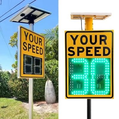 20"x27" LED Solar Radar Speed Limit Sign - Aluminum Traffic Display Detector for Road Safety, Speed Limit Board for Highways & Speed-Limited Areas, 50x70cm