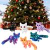 QINGMIAO 6Pcs 3D Printed Cat Kit, Articulated Toys for Adults White,Black,Green,Purple,Orange, 3D Print Animals Fidget Toys Decor for Stress Relief, 3D Printing Cute Cat Action Figure view 4