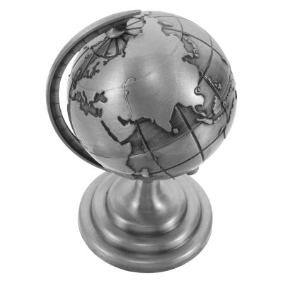 ibasenice Cast Iron Globe Decor: Mini Vintage Metal Globe Decorative - Desktop Ornament Keepsake For Office - Rotating Tellurian Craft For Bookshelf And Cabinet