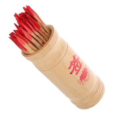 BESPORTBLE Vintage Chinese Divination Prop Bucket for Fortune Stick Divination and Wishing Rods Portable Traditional Temple Accessory for Heritage Education and Home Decoration