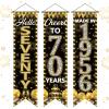 3 Pieces 70th Birthday Party Banners 70th Birthday Decorations for Men Women Black Gold 1956 Porch Signs Cheers to 70th Hanging Backdrops Black Gold Seventy Birthday Party Door Wall Decor Supplies