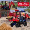 12V JCB Kids Ride-On Excavator, 4-in-1 Transformable Construction Toy with Remote Control, Front Loader & Digger, Ride-On Car for Outdoor Play view 2
