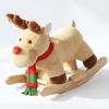 Rocking Horse Baby, Plush Stuffed Rocking Toy for 1-3 Year Old Toddlers, Wooden Reindeer-Shaped Rocking Toy, Apricot Reindeer view 1