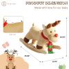 Rocking Horse Baby, Plush Stuffed Rocking Toy for 1-3 Year Old Toddlers, Wooden Reindeer-Shaped Rocking Toy, Apricot Reindeer view 2
