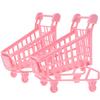 BESPORTBLE 2pcs Mini Shopping Cart for Cute Pink Plastic Miniature Trolleys Accessories for Cognitive Development Desktop Photo Props and Play view 1