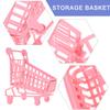 BESPORTBLE 2pcs Mini Shopping Cart for Cute Pink Plastic Miniature Trolleys Accessories for Cognitive Development Desktop Photo Props and Play view 2