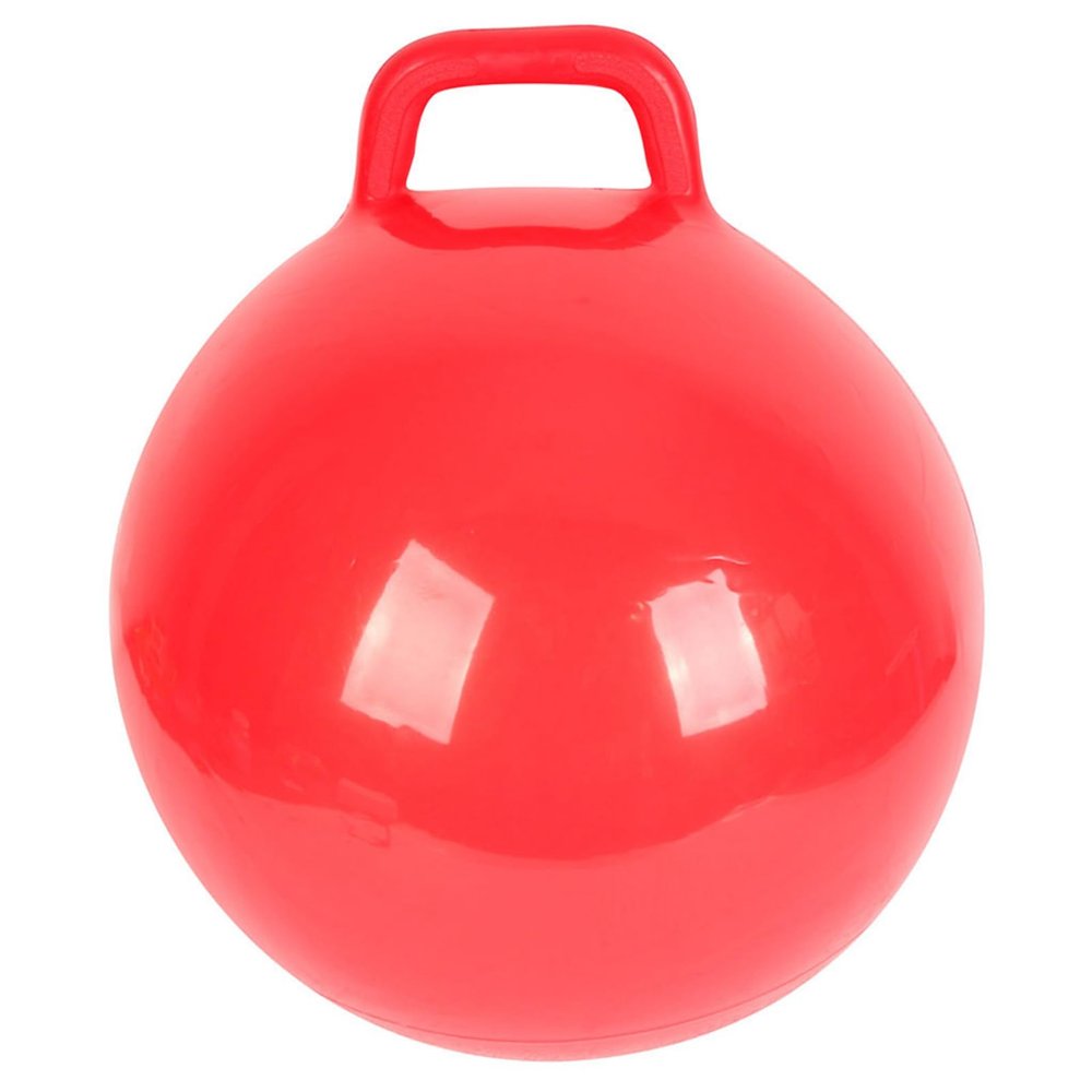 EOJDDPA Inflatable Bouncing Ball with Handle Thickened Design Safe Durable Jumping Ball for Kids Adults Indoor Outdoor Exercise Toy Yellow Red Green Blue 17.32in (Red)